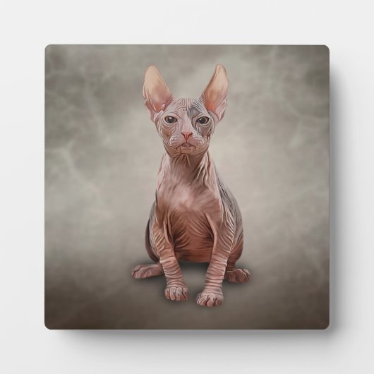Zeichnend Sphynx-Kätzchen Fotoplatte (Vorderseite)