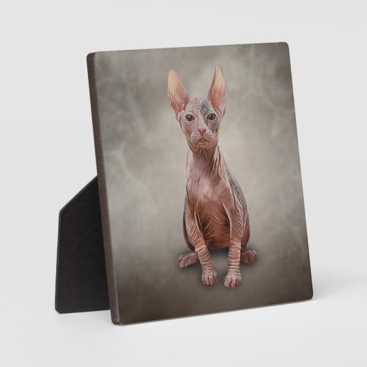 Zeichnend Sphynx-Kätzchen Fotoplatte (Vorderseite)