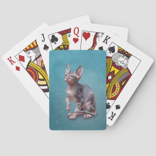 Zeichnend Sphynx-Kitten-Notebook Spielkarten (Rückseite)