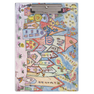 zeichnend städtische Kinder Klemmbrett