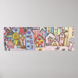 zeichnend städtische Kinder Poster