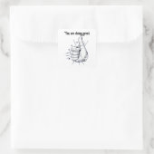 Zeichnend Stift Quadratischer Aufkleber (Tasche)