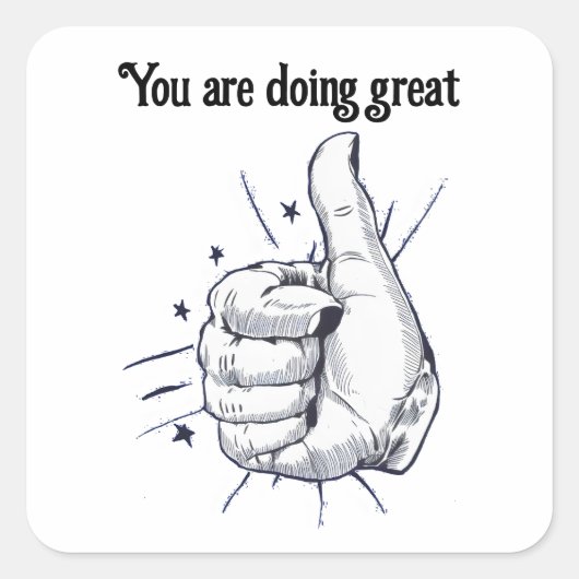 Zeichnend Stift Quadratischer Aufkleber (Vorderseite)