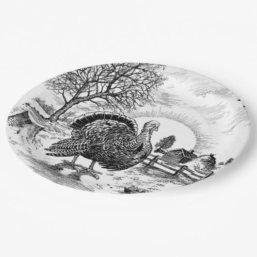 Zeichnend türkische Landwirtschaft Pappteller (Schrägansicht)