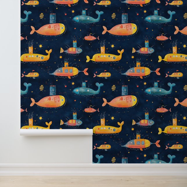 Zeichnend Unterwasserschiff Tapete (Anwendung)