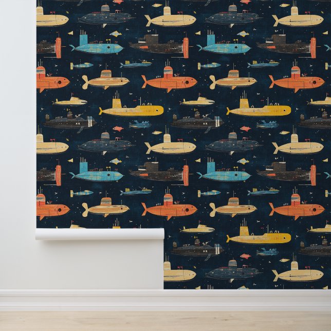 Zeichnend Unterwasserschiff Tapete (Anwendung)