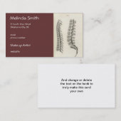 Zeichnend Vertebrae Visitenkarte (Vorne/Hinten)