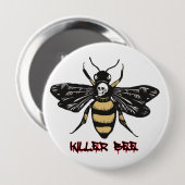 zeichnend Vintage Killerbiene Button (Vorne & Hinten)