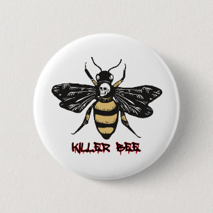 zeichnend Vintage Killerbiene Button
