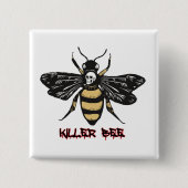 zeichnend Vintage Killerbiene Button (Vorderseite)