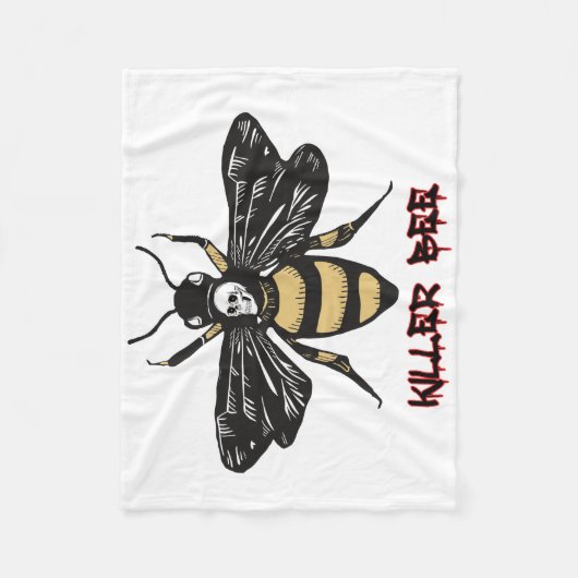 zeichnend Vintage Killerbiene Fleecedecke (Vorderseite)