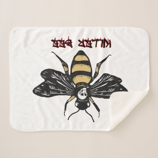 zeichnend Vintage Killerbiene Sherpadecke (Vorderseite (Horizontal))