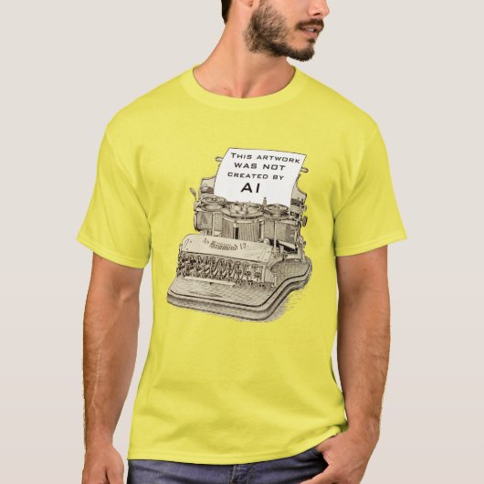 zeichnend Vintage Schreibmaschine T-Shirt (Vorderseite)