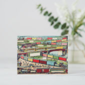 Zeichnend Vintager Bahnhof Postkarte (Stehend Vorderseite)