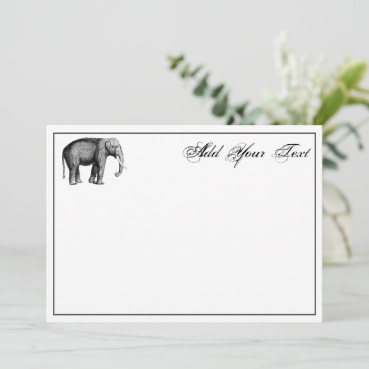 Zeichnend Vintager Elefant (Stehend Vorderseite)