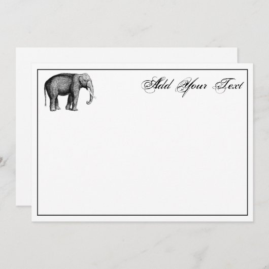 Zeichnend Vintager Elefant (Vorne/Hinten)