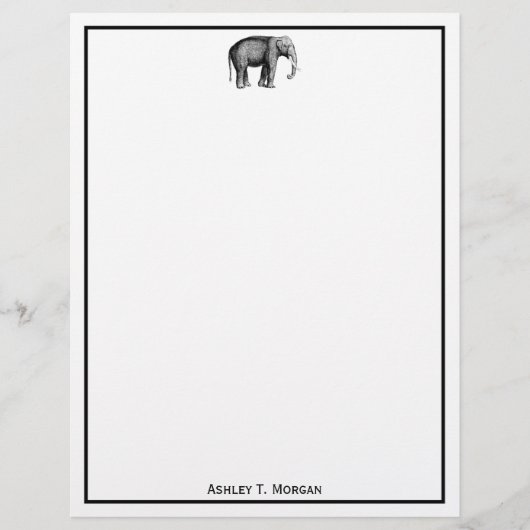 Zeichnend Vintager Elefant (Vorderseite)