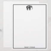 Zeichnend Vintager Elefant (Vorne/Hinten)