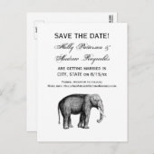 Zeichnend Vintager Elefant Ankündigungspostkarte (Vorne/Hinten)