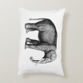 Zeichnend Vintager Elefant Dekokissen (Rückseite(Vertikal))