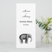 Zeichnend Vintager Elefant Einladung (Stehend Vorderseite)