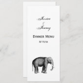 Zeichnend Vintager Elefant Einladung (Vorne/Hinten)