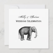 Zeichnend Vintager Elefant Einladung (Vorderseite)