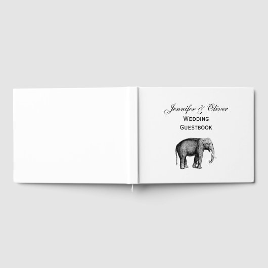 Zeichnend Vintager Elefant Gästebuch (Voll)