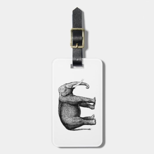 Zeichnend Vintager Elefant Gepäckanhänger (Vorderseite vertikal)