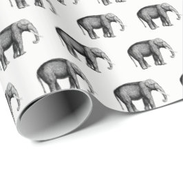 Zeichnend Vintager Elefant Geschenkpapier