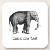 Zeichnend Vintager Elefant Getränkeuntersetzer (Vorderseite)