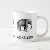 Zeichnend Vintager Elefant Jumbo-Tasse (Rechts)