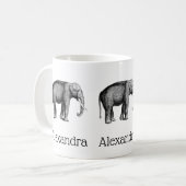 Zeichnend Vintager Elefant Kaffeetasse (Vorderseite Links)