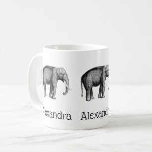Zeichnend Vintager Elefant Kaffeetasse