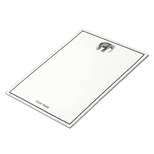 Zeichnend Vintager Elefant Notizblock (angewinkelt)