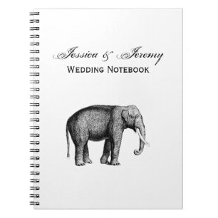 Zeichnend Vintager Elefant Notizblock