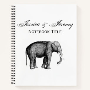 Zeichnend Vintager Elefant Notizbuch