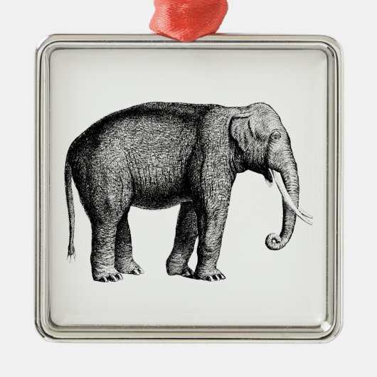 Zeichnend Vintager Elefant Ornament Aus Metall (Vorne)