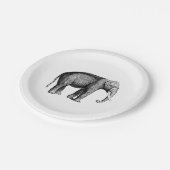 Zeichnend Vintager Elefant Pappteller (Schrägansicht)