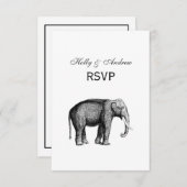 Zeichnend Vintager Elefant RSVP Karte (Vorne/Hinten)