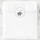 Zeichnend Vintager Elefant Runder Aufkleber (Tasche)