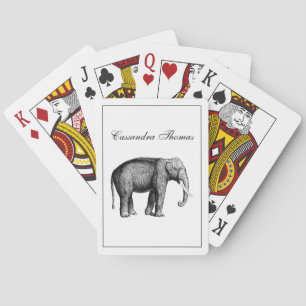 Zeichnend Vintager Elefant Spielkarten