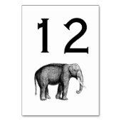 Zeichnend Vintager Elefant Tischnummer (Rückseite)