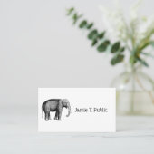 Zeichnend Vintager Elefant Visitenkarte (Stehend Vorderseite)