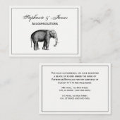 Zeichnend Vintager Elefant Visitenkarte (Vorne/Hinten)