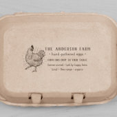 Zeichnend Vintages Hühnchen | Familienbetrieb Fris Gummistempel