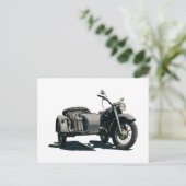 Zeichnend Vintages Motorrad Postkarte (Stehend Vorderseite)