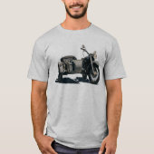 Zeichnend Vintages Motorrad T-Shirt (Vorderseite)
