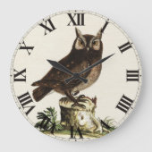 Zeichnend Vintages Owl Große Wanduhr (Vorderseite)