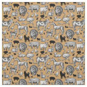 Zeichnend Vintages Zuchttier  Stoff (Muster)